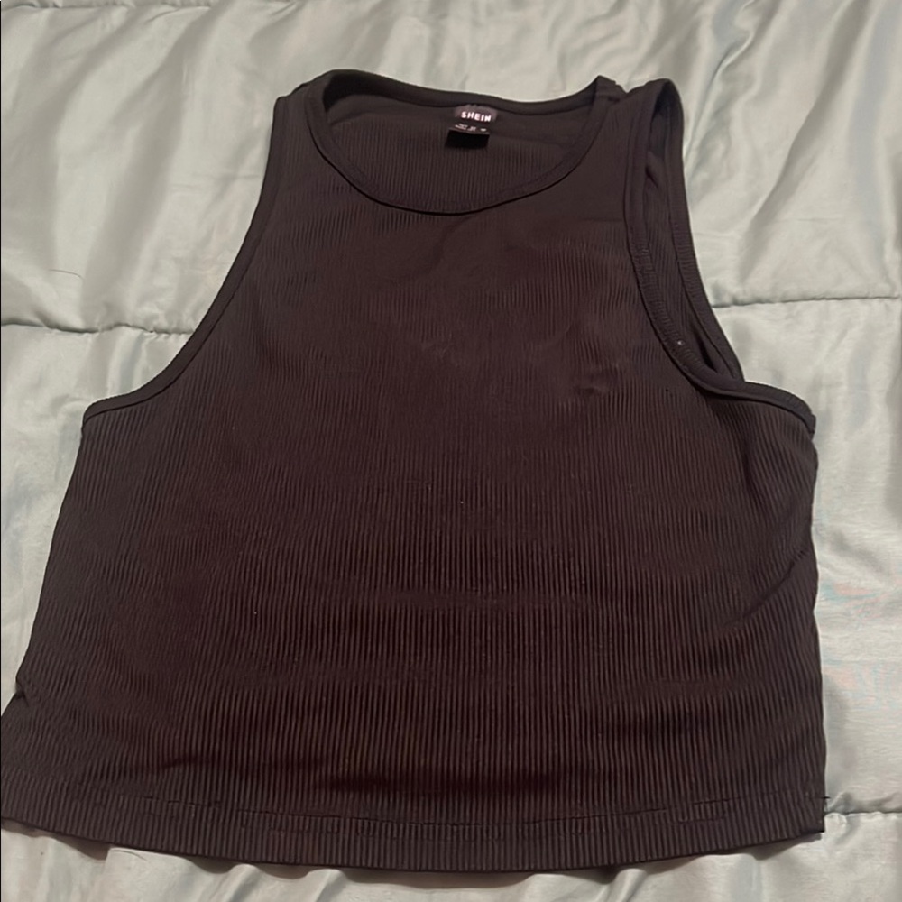 Black Ribbed Tank Top